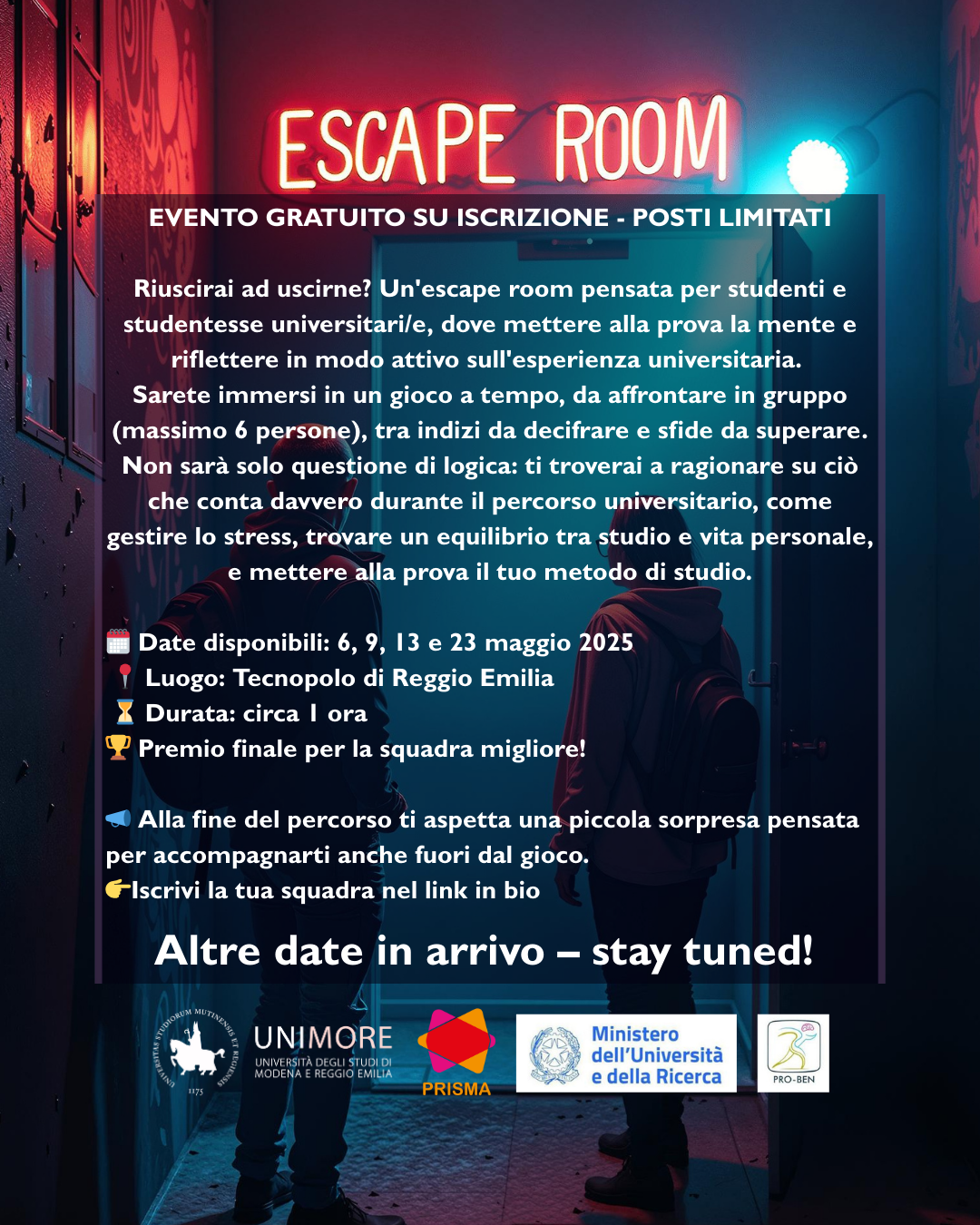 Programma e date Escape Room