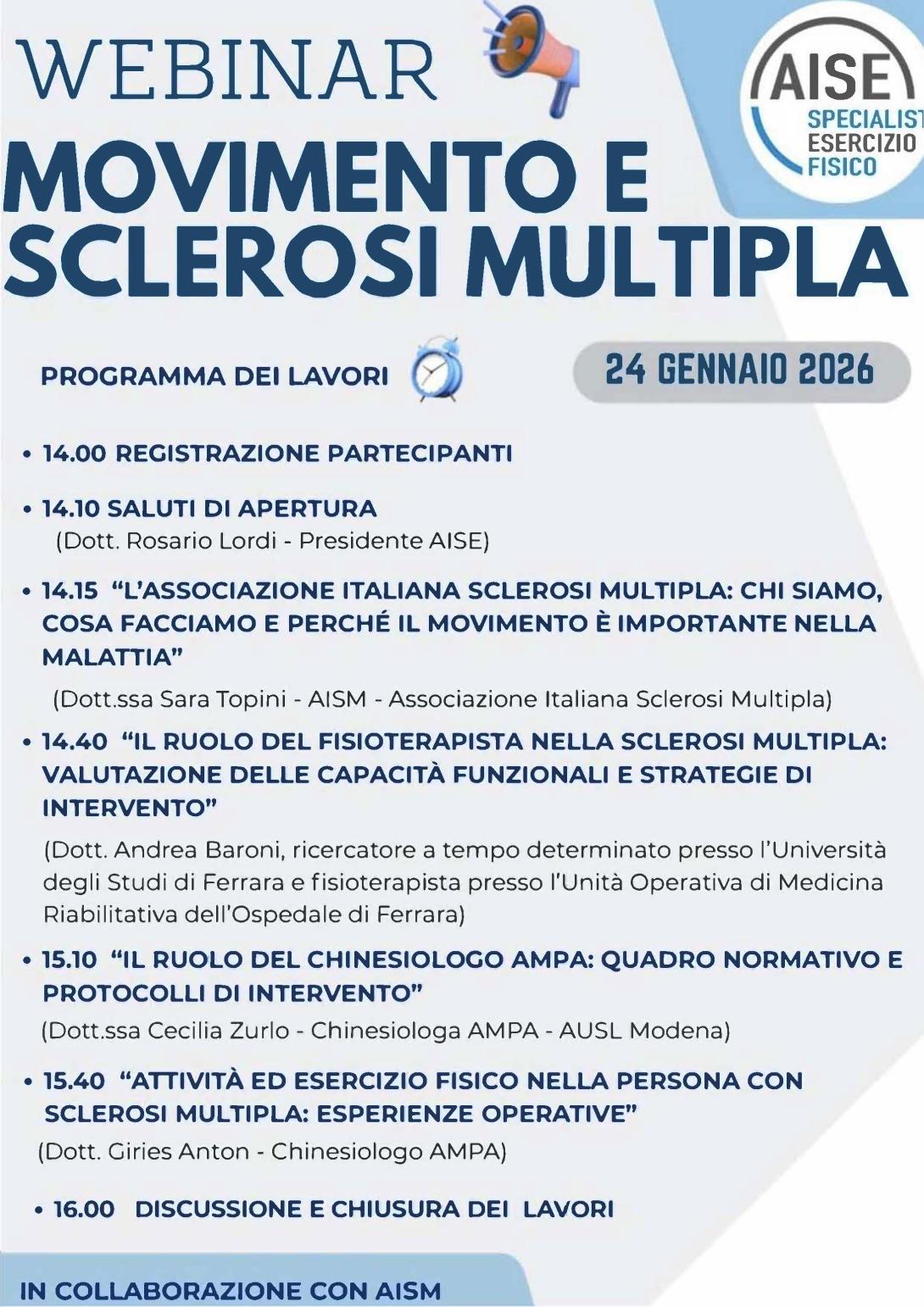 Corso Sclerosi Multipla Aise 
